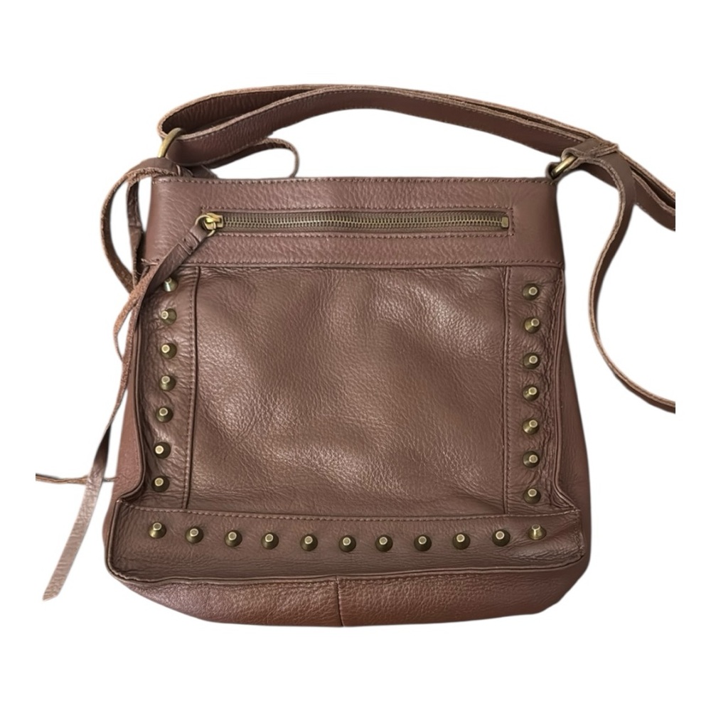 Lucky Brand Dixie Brown Leather Studded Crossbody Purse